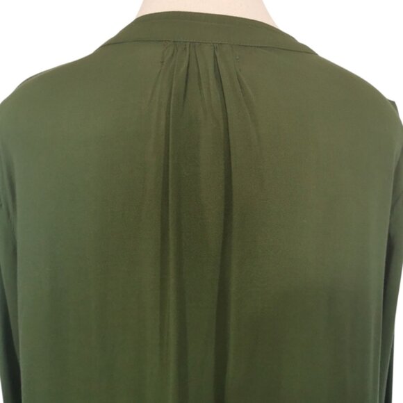 Velvet By Graham & Spencer Cavern Green Long Sleeve Viscose  Blouse - Sz L - Picture 5 of 8